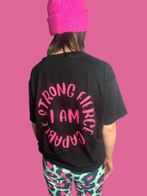 Load image into Gallery viewer, Black and Hot Pink Boxy Tur-Shirt