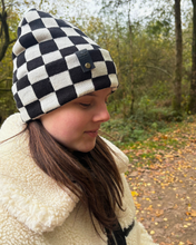 Load image into Gallery viewer, Black & White Checkerboard Beanie