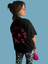 Load image into Gallery viewer, Black and Hot Pink Boxy Tur-Shirt