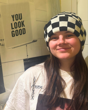 Load image into Gallery viewer, Black &amp; White Checkerboard Beanie
