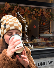 Load image into Gallery viewer, Caramel Checkerboard Beanie
