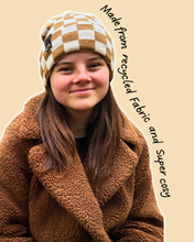 Load image into Gallery viewer, Caramel Checkerboard Beanie
