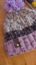 Load and play video in Gallery viewer, Hand Knitted Chunky Knit Hat ~ Lilac Crush
