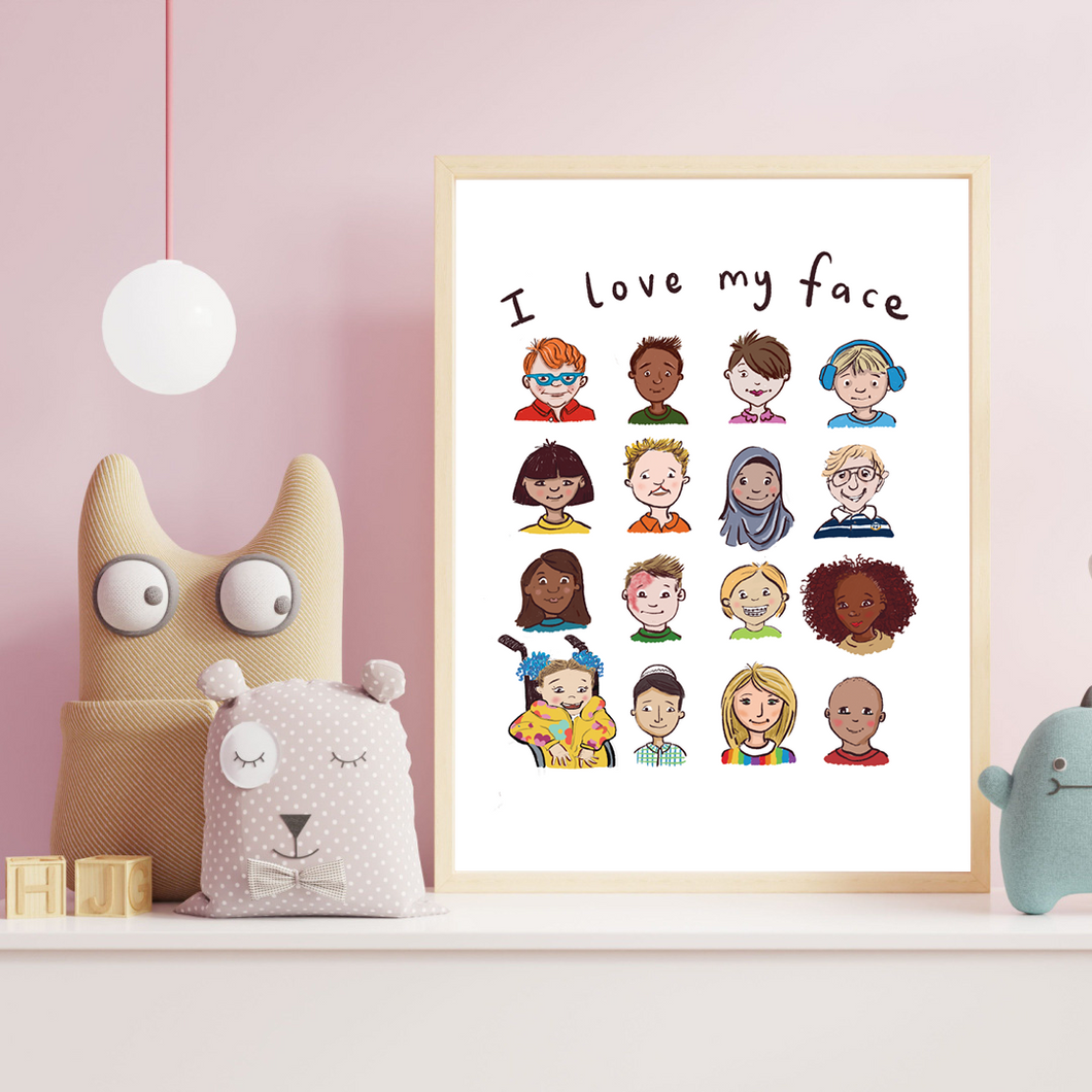 I Love My Face Children's Print