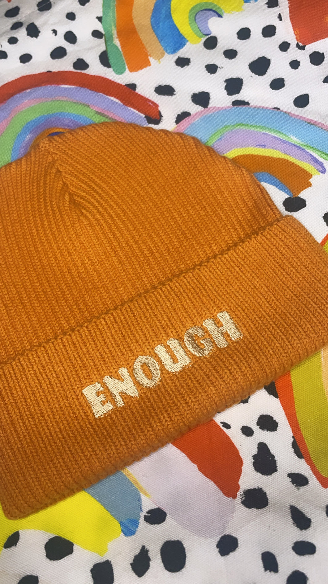 ENOUGH Ribbed Beanie ~ Ginger Biscuit