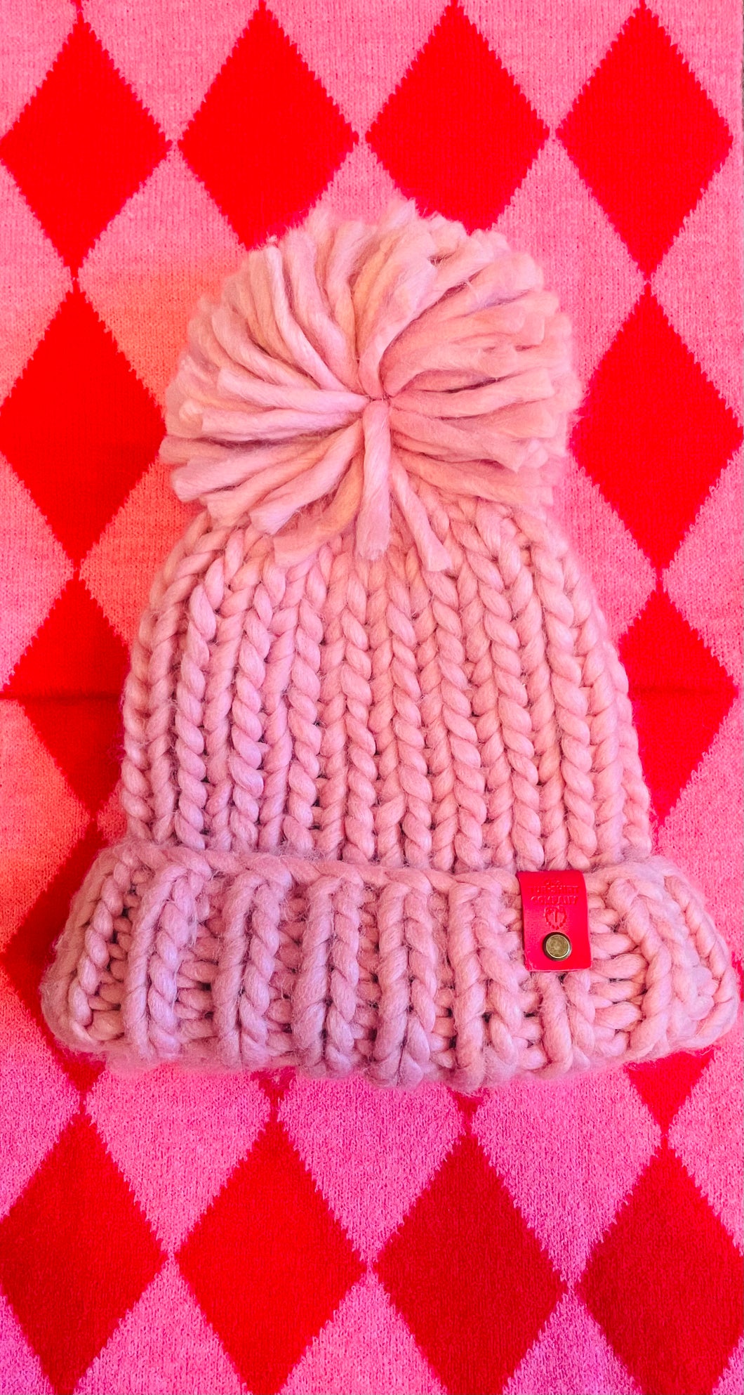 Hand Knitted Chunky Knit Hat ~ Pink