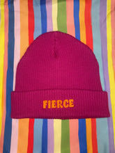 Load image into Gallery viewer, FIERCE Ribbed Beanie ~ Pink &amp; Orange
